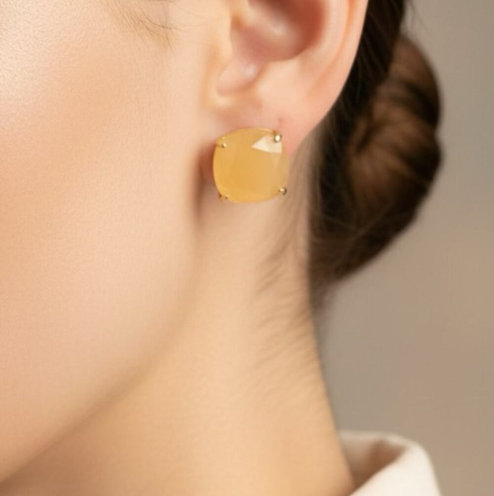 Kate Spade 0.5 Inch Cushion Stud Earrings Gold Tone